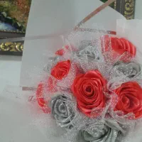 گل رز روبانی|گل مصنوعی|قروه, |دیوار