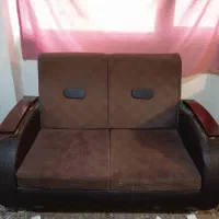 فروش مبل ۷ نفره دسته چوبی|مبلمان خانگی و میز عسلی|کرج, کوی کارمندان شمالی|دیوار