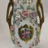 دو عدد گلدان گل برجسته