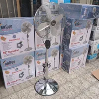 پنکه تمام استیل4پره فلز براوو60وات ایستاده کنترولی|پنکه و تصفیه‌کنندهٔ هوا|مشهد, طلاب|دیوار