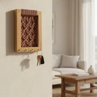 جاکلیدی چوبی دستبافت مکرومه|صنایع دستی و سایر لوازم تزئینی|تهران, سازمان برنامه جنوبی|دیوار