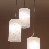 لوستر اویزان سه شاخه طرح حباب استوانه ای