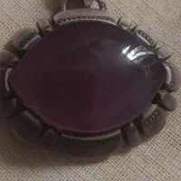 انگشتر اپال رکاب زنجان و آویز عقیق بنفش|جواهرات|آباده, |دیوار