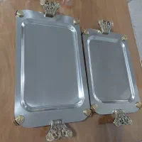 فروش دو عدد سینی استیل|ظروف سرو و پذیرایی|آبدانان, |دیوار