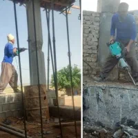 پیکور تخریب بتن ساختمان با پیکورودریل چرخشی.شیار