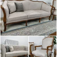 مبل کوئین فرانسوی۸نفره)کاملانوآک|مبلمان خانگی و میز عسلی|ابریشم, |دیوار