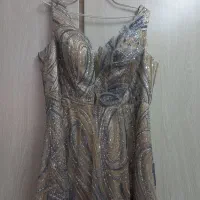 لباس مجلسی.مزون دوزی شده.پارچه کار شده