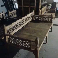 تخت سنتی چوبی گره چینی گیلان|مبلمان خانگی و میز عسلی|بندر انزلی, لیچارگی حسن رود|دیوار