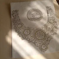 پنل و مروارید دوزی یقه