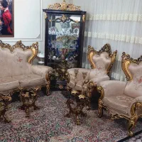 مبلمان استیل سلطنتی ۹نفره*میز غذاخوری۶نفره*|مبلمان خانگی و میز عسلی|بروجرد, |دیوار