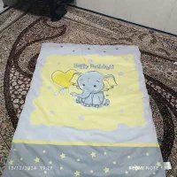 رو تختی بچه نقره ای زرد فیل مخمل