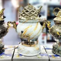 سماور برادران آنتیک ورق برنجی 3کاره کوره کتری قوری|سماور، چای‌ساز، قهوه‌ساز|یزد, |دیوار