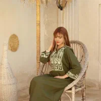 پیراهن ساحلی نخی و لینن الهه یا طرح گنبدم