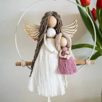 انواع فرشته مکرومه وگیفت عقدوتولدویلدا|مجسمه، تندیس، ماکت|فردیس, سرحدی|دیوار