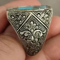 انگشتر نقره دست ساز قلمزنی استاد مسافر فیروزه|بدلیجات|تهران, نیروی هوایی (پیروزی)|دیوار