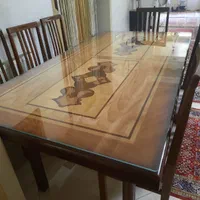 میز ناهارخوری ۸ نفره چوبی شیک با صفحه شیشه‌ای|میز و صندلی غذاخوری|تهران, جنت‌آباد شمالی|دیوار
