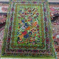 قالیچه دستباف نو با قسمت های کمی ابریشم