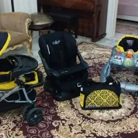 ست کامل کالسکه بسیار شیک و تمیز بهمراه صندلی ماشین