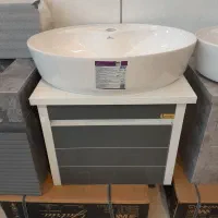 روشویی کابینتی دیواری پی وی سی با سنگ گاتریا|لوازم سرویس بهداشتی|شاهینشهر, شهرک گلدیس|دیوار