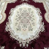 دو تخته فرش 3×4 زرشکی و دو عدد پشتی زرشگی