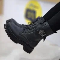 نیم بوت باکیفیت لژ دار پاشنه دار تخت چرم طبی