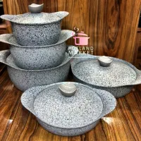 سرویس قابلمه چدن سرامیک ۱۰ پارچه اصل|ظروف پخت‌وپز|اقبالیه, |دیوار