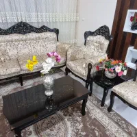 مبل استیل ۹ نفره با میز جلو مبلی و عسلی، در حد نو|مبلمان خانگی و میز عسلی|خرمدره, |دیوار