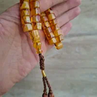تسبیح کهربا کره عسلی