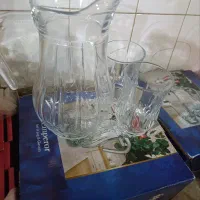 پارچ ولیوان شیشه ای اصفهان وکاردو چنگال تیزخوشدست