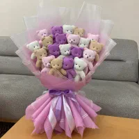 دسته گل عروسکی باکس بوکت خرس کادو ولنتاین