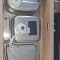 سینک دوقلو اخوان+سیفون در حد نو