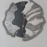 ساعت رزینی طوسی سفید