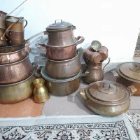 قابلمه مسی تابه مسی پارچ و لیوان مسی