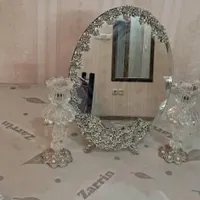 اینه شمعدان سنگی طرح نقره