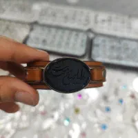 دستبنده امامان چرمه اصل قاب نقره حکاکی شده دستساز|زیورآلات و اکسسوری|محمدیه-قزوین, |دیوار