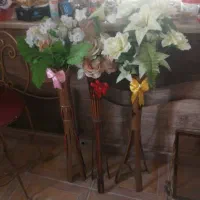 گلدان پایه دار  چوبی ۳عدد