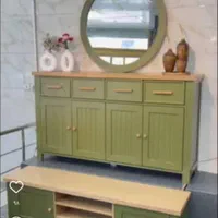 آینه و کنسول چوب راش رنگ به دلخواه شما|بوفه، ویترین، کنسول|یاسوج, |دیوار