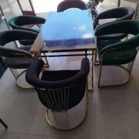 میز صندلی باربیکوسزارطلایی