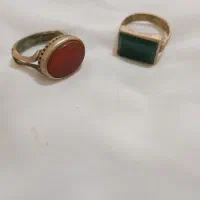 انگشتر عقیق و زمرد