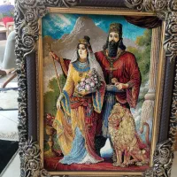 کوروش بافت تبریز ابریشم قاب اصفهان تابلو فرش