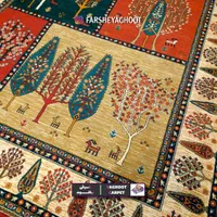 فرش ماشینی ۷۰۰شانه هیوا طرح بوستان کد 534 لاکی|فرش|تهران, ابوذر|دیوار