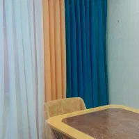دو عدد پرده حریر ضخیم پانچ شده پرتقالی رنگ نو نو|پرده، رانر، رومیزی|کرج, گوهردشت|دیوار