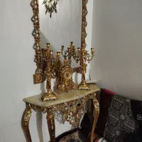 آینه و کنسول آلومینیوم و برنجی