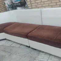 مبل راحتی چرم و پارچه
