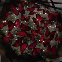 دست گل پروانه و گل رز ربانی|گل مصنوعی|بجنورد, |دیوار