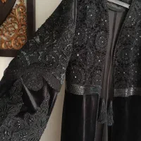 مانتو فاخر مجلسی کارشده در حد نو سایز 46