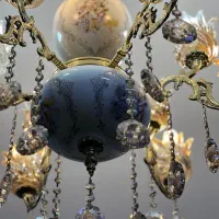 لوستر فلورانس جنس برنج وسرامیک بسیار شیک|لوستر و چراغ آویز|تهران, خانی آباد نو شمالی|دیوار