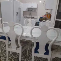 میز ناهارخوری ۶ نفره با شیشه کاملا سالم|میز و صندلی غذاخوری|تهران, کوثر|دیوار
