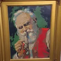 تابلوی چوبی  قدیمی کوبلن دوزی