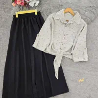 شومیز گره ای و دامن ستوده